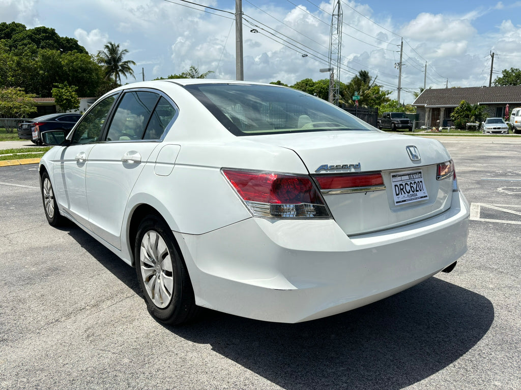 2012 Honda Accord LX – rear left angle spacious rental sedan Fort Lauderdale