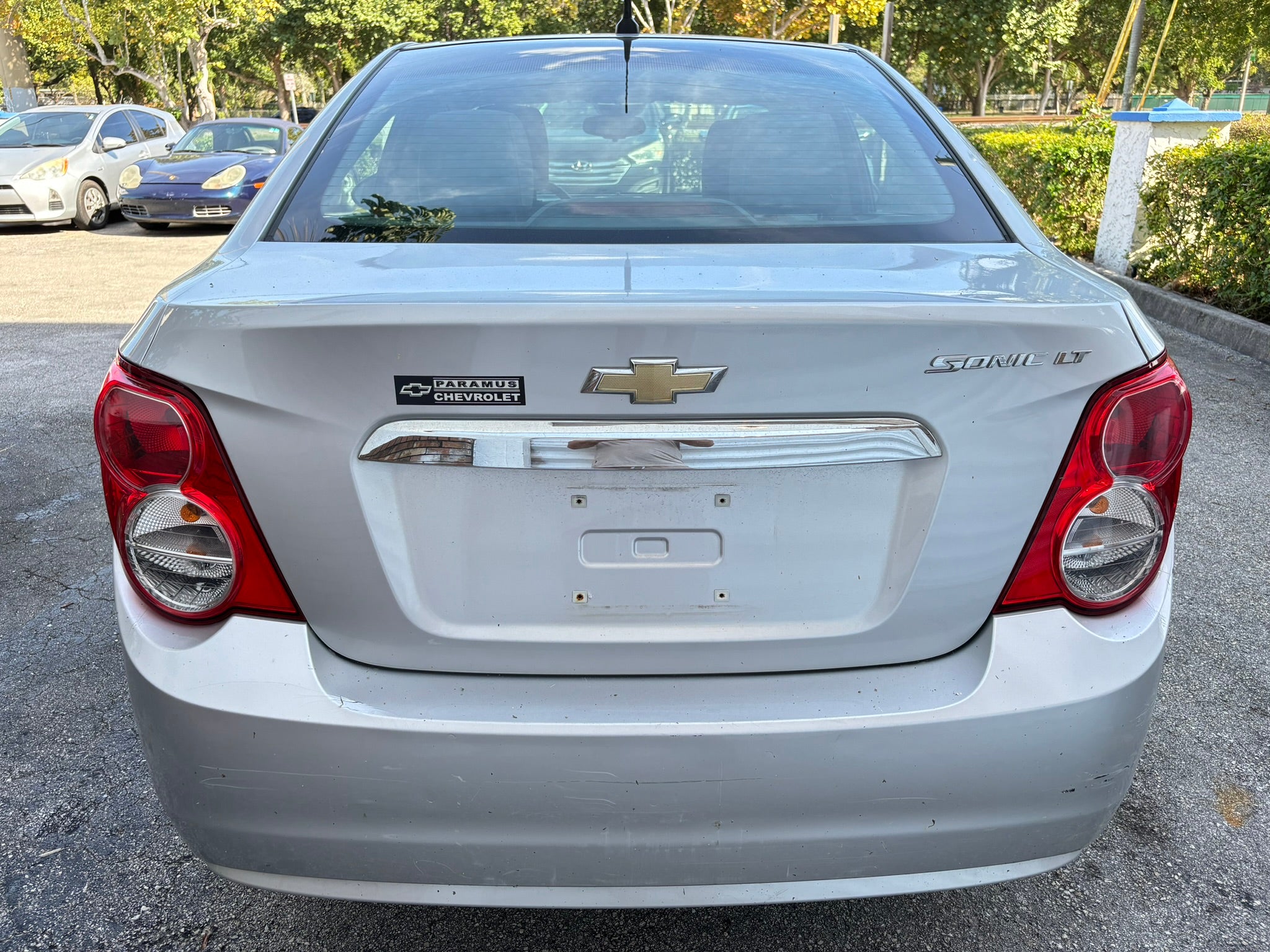 2012 Chevrolet Sonic LT – rear view rental vehicle Fort Lauderdale