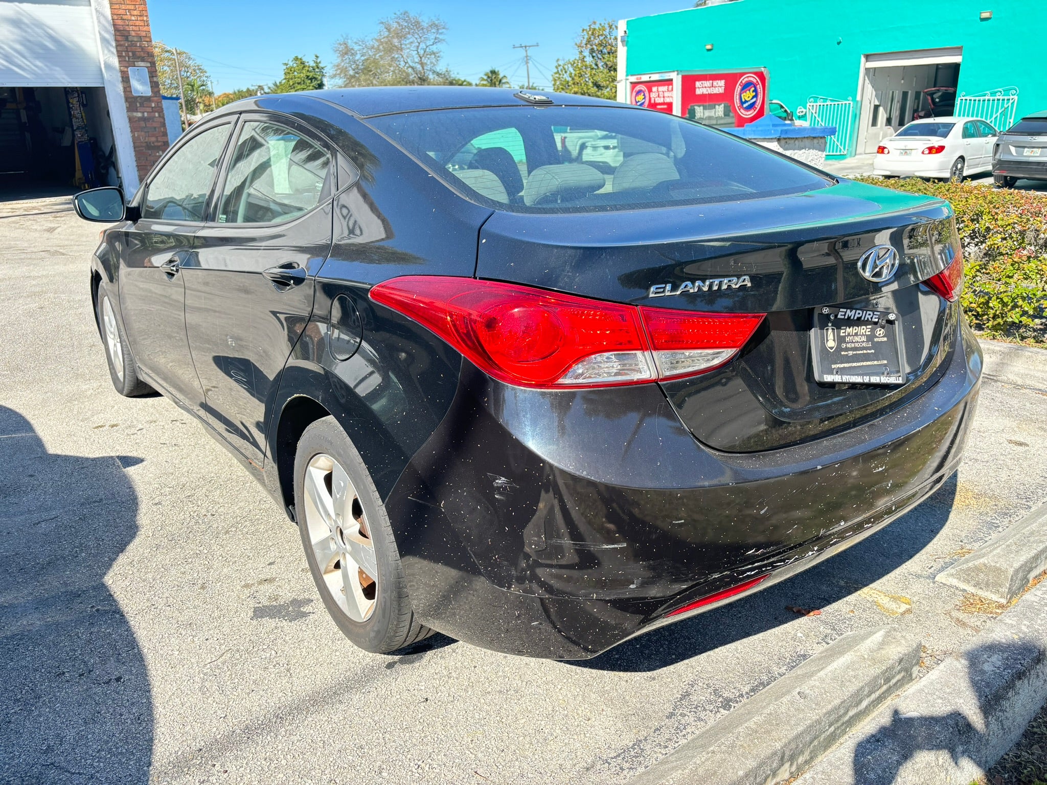 2013 Hyundai Elantra GLS – rear left angle rental vehicle in Fort Lauderdale