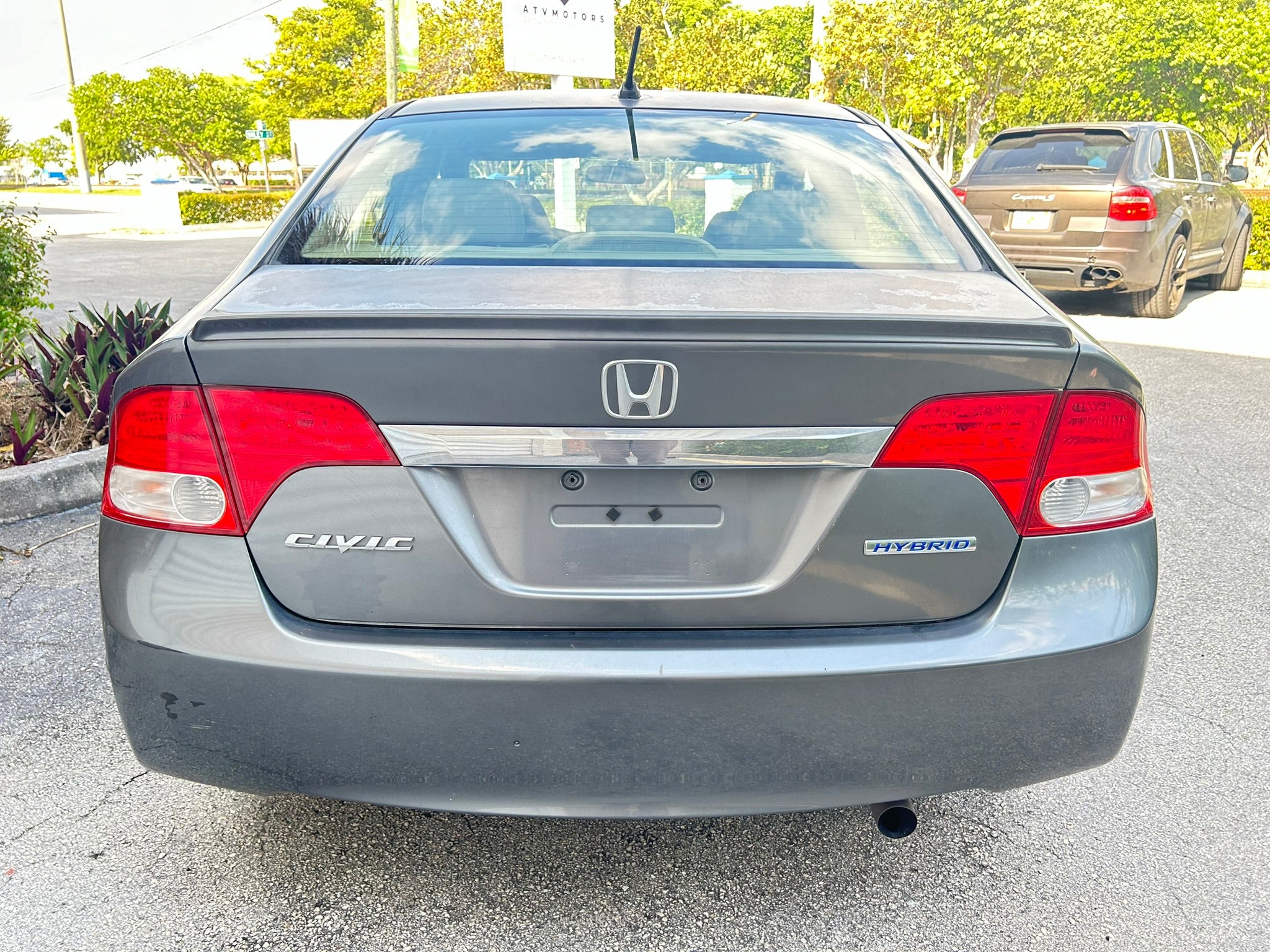 2011 Honda Civic Hybrid – rear view hybrid rental car in Fort Lauderdale