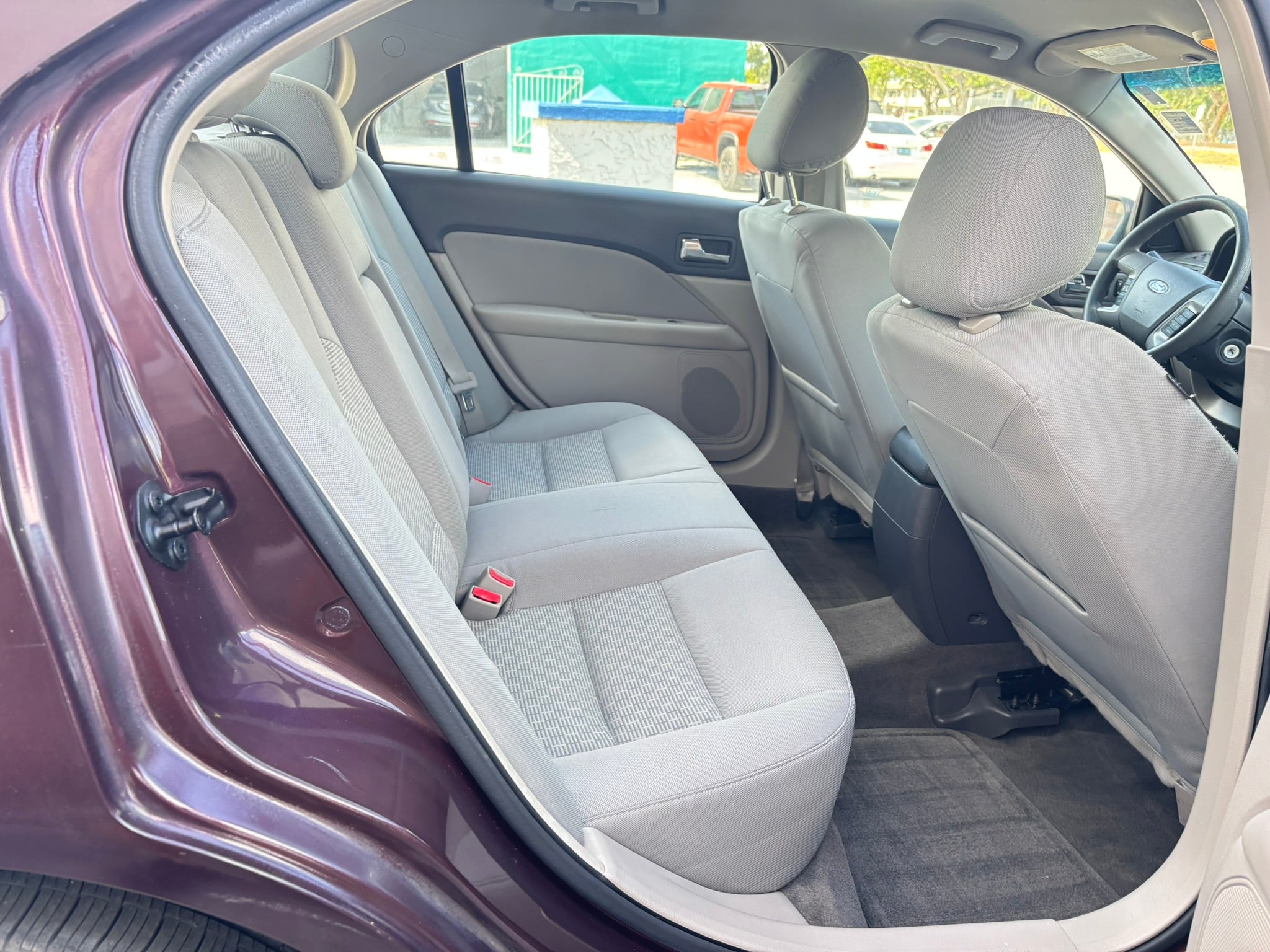 2012 Ford Fusion SE interior – rear seats, comfortable rental car